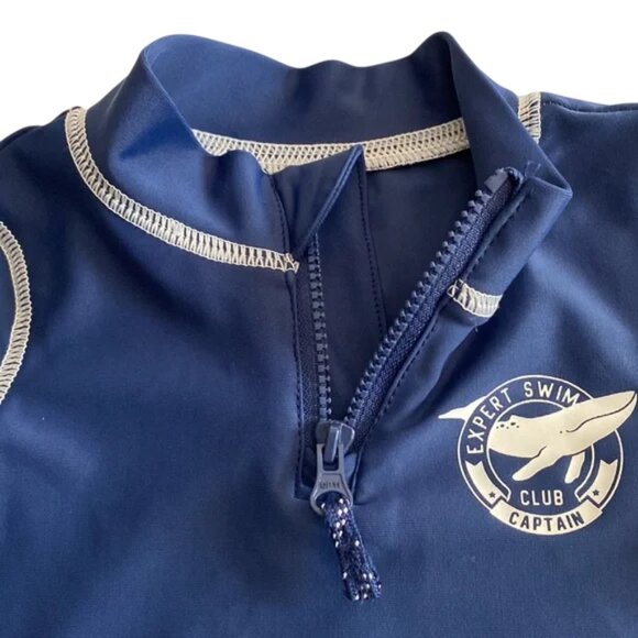 Carter's Long Sleeve Rashguard Navy Blue Expert Swim Captain Club size 6 Months - Picture 5 of 8